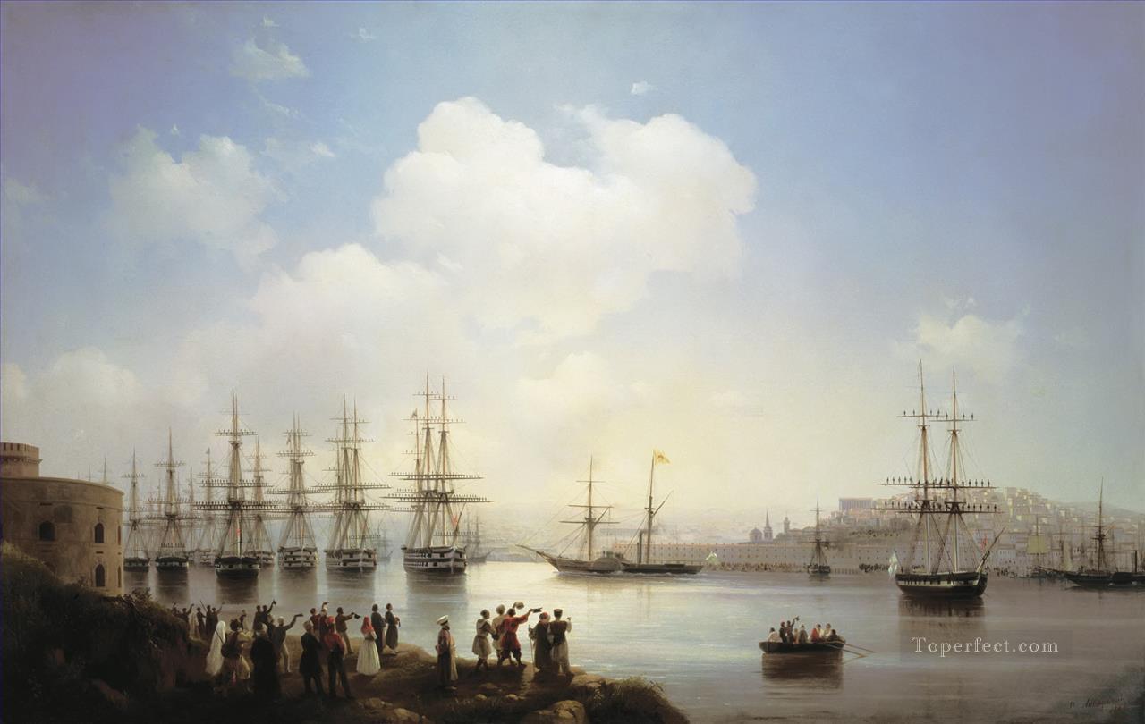 russian squadron on the raid of sevastopol Ivan Aivazovsky Oil Paintings